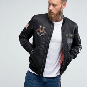 Cropped Leather Biker in Washed Black